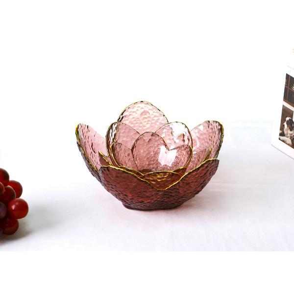 16cm Sakura Shaped Solid Colored Glass Salad Bowl Dia 16cm