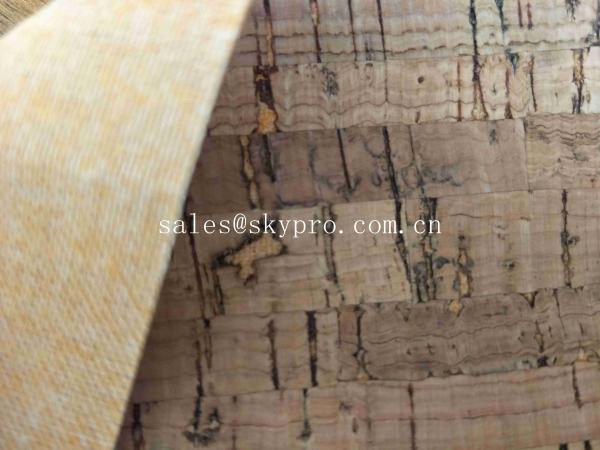 Decorative A Grade Rubber Sheet Roll , Upholstery Cork Leather Fabric for Bag Shoe