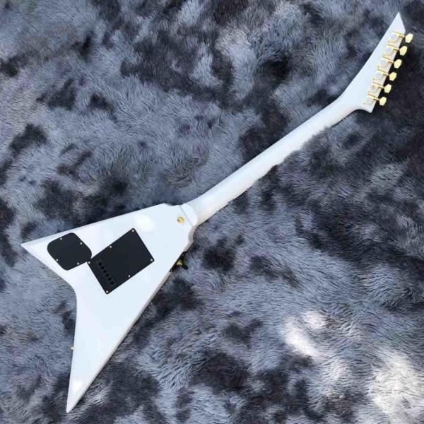 jackson custom guitar White color Golden hardwares Blocks inlay on rosewood fingerboard flying v electric guitar 6 strin