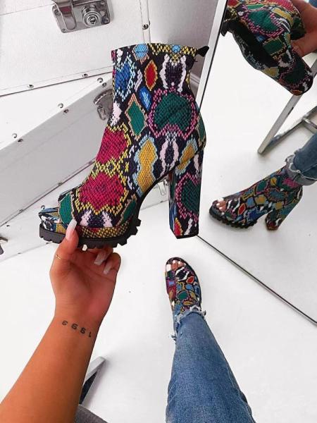 Customized ODM Platform High Heel Boots Fish Mouth Half High Boots