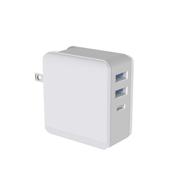 USB C Plug Charger, QC 3.0 Charger, PD Wall Charger, 4 Ports 18W Multi USB Wall Charger Quick Charge 3.0 Fast Charging