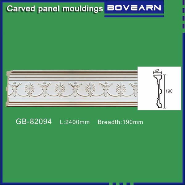 Victorian decor polyurethane interior living room decoration trim 190mm white primed color customized