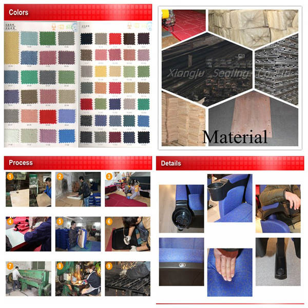 Fabric Cover Sound Absorbing Conference Room Chairs hall chairs with Writing Pad