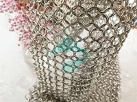 A prata revestiu em volta de 304 Ring Mesh de aço inoxidável