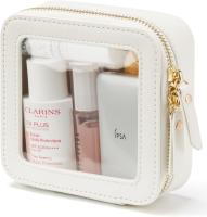 Small Cosmetic Bag for Purse Mini Makeup Bag for School Cute Clear Make Up Pouch for Travel Tiny Leather White Make Up O