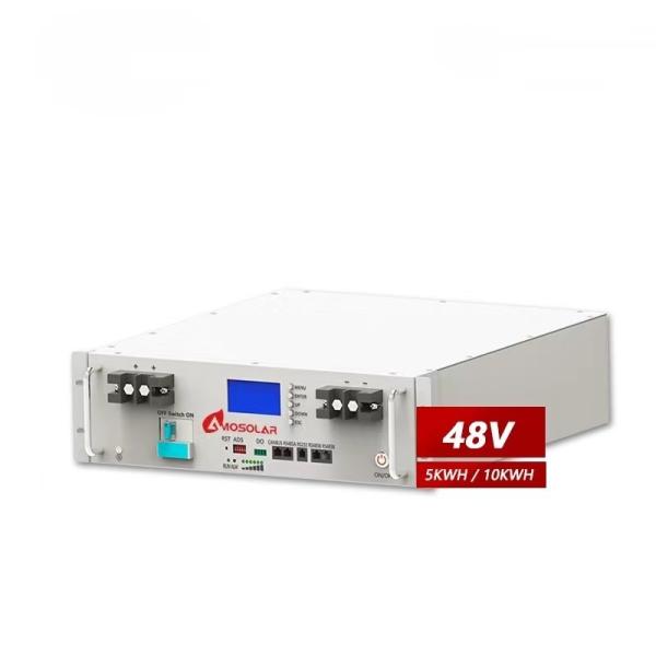 Bateria de lítio de 48 V montada em rack Amosolar de 100Ah/200Ah para o desempenho do sistema solar fotovoltaico