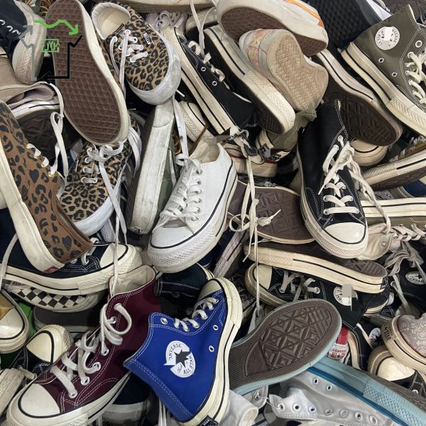 Bulk Bales Nylon Canvas Used Shoes Trendy Second Hand Brand Shoes Street Wear