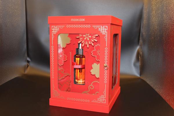 Lighting Wine Packing Boxes Double Door Slide Opening Greyboard EPE Foam Material