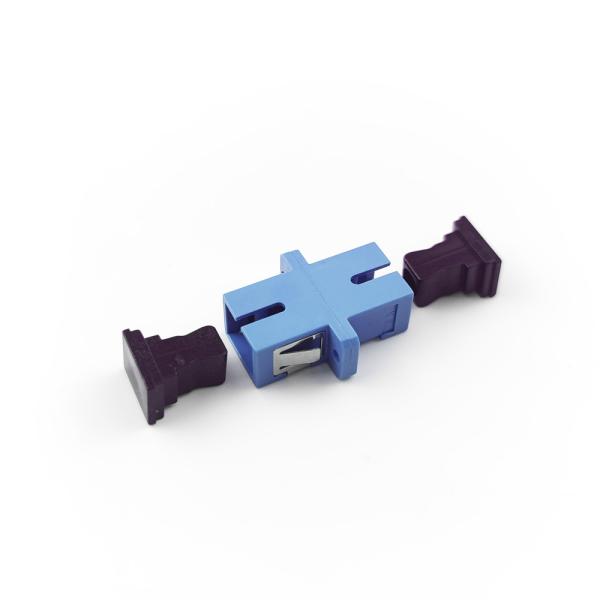FTTH SC Optic Fiber Adapter with UPC Eared Dustproof Simplex Coupler Manufactured by PBT