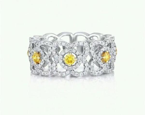  Diamond Ring Enchanted Lotus 18K White Gold Ring with Natural Diamonds J1FK02Z00W