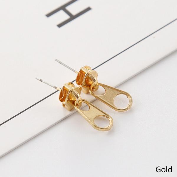 Punk Rock Zipper Earrings Tools Stud Stainless Steel Tragus Cartilage Ear Piercing Women Men Body Jewelry