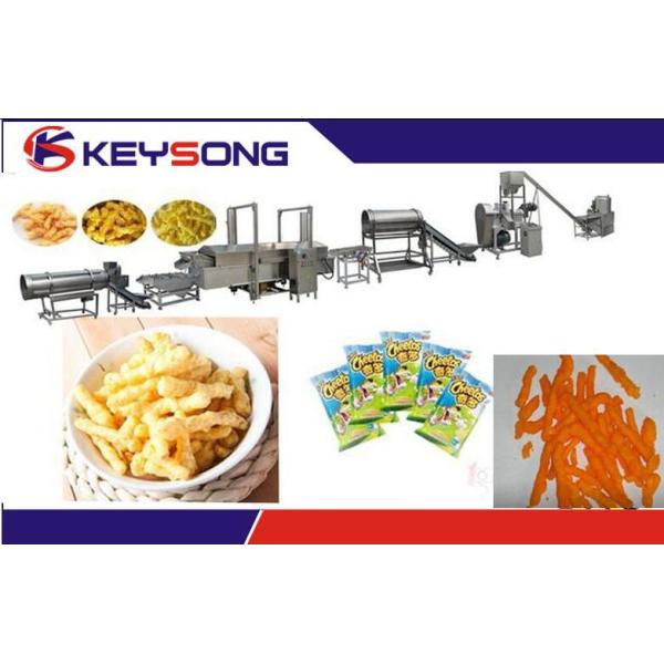 Automatic Fried Kurkure Food Extruder Machine / Kurkure Production Line 90 Kw Self Cleaning