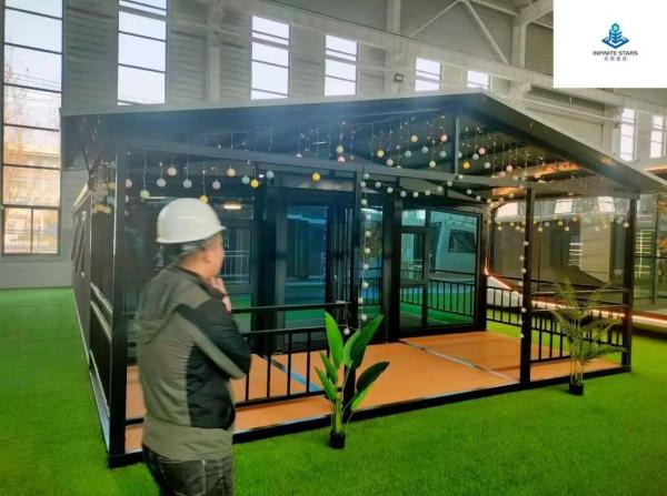 Space Expansion Foldable Expandable Container House With Double Wing Folding System CE / Eurocode Certified