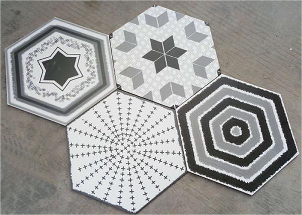 520*600 Hexagon Decorative Ceramic Tile 8mm Thickness Modern Style 520*600mm