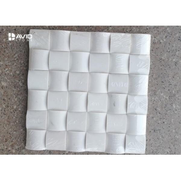 Yugoslavia White Marble Mosaic Tile For Wall / Floor Decoration 36 Pcs Sheet