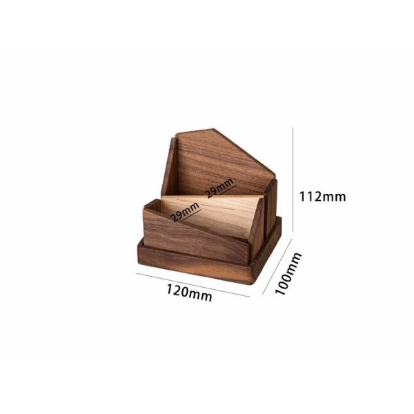 Tools Black Walnut Pen Holder Multifunctional Wood Pencil Stand with Irregular Shape