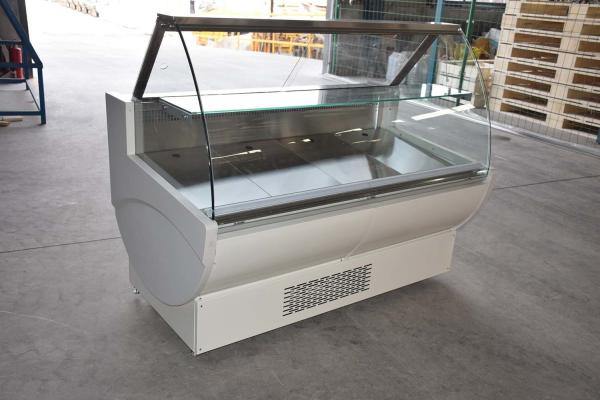 Refrigerador horizontal comercial da exposição da carne com o diodo emissor de luz interno da parte superior