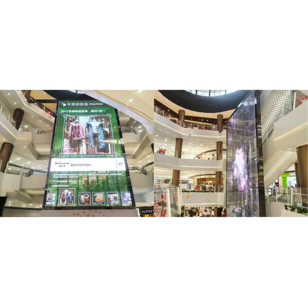 Outdoor Transparent LED Screen Crystal Series P10.42-10.42 with 1000×500mm Cabinet 3 Years Warranty and 3200-9300K Color Temperature