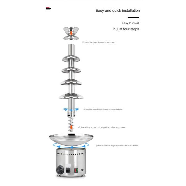 Chocolate Tempering Melting Machine Fully Automatic Commercial Chocolate Fountain Machine
