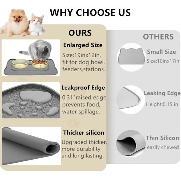 Силиконовый коврик для домашних животных для пола водонепроницаемый нескользящий коврик для кормления домашних животных поднятый край кошачий коврик для путешествий
