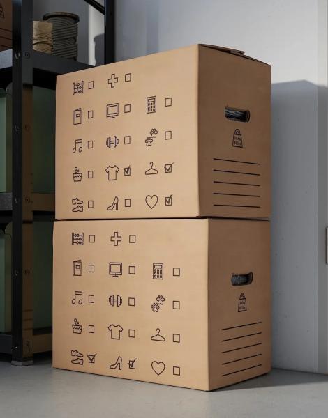 Matt Glossy Foldable Moving Box 49cm Rigid Cardboard Boxes With Lids