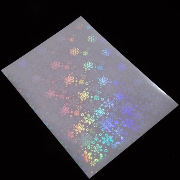 A4 Self Adhesive Transparent Cold Holographic Snowflake Lamination Film For DIY Scrapbook Photo Protection