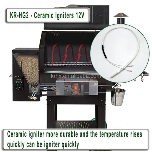 Cerámica redonda de encendido para estufa de pellets: OD 11.5mm, ID6.5mm, longitud 93 mm, 110/220/230v, 200-300 Watt