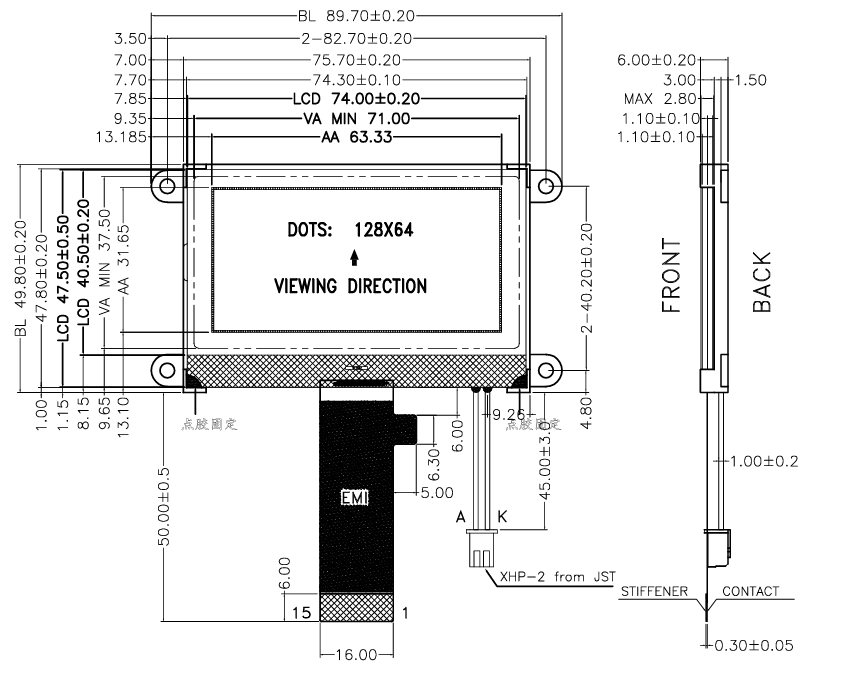 3.5 Inch 128x64 Dot Matrix LCD Module with ST7567 Drive IC for Industrial and Consumer Electronics