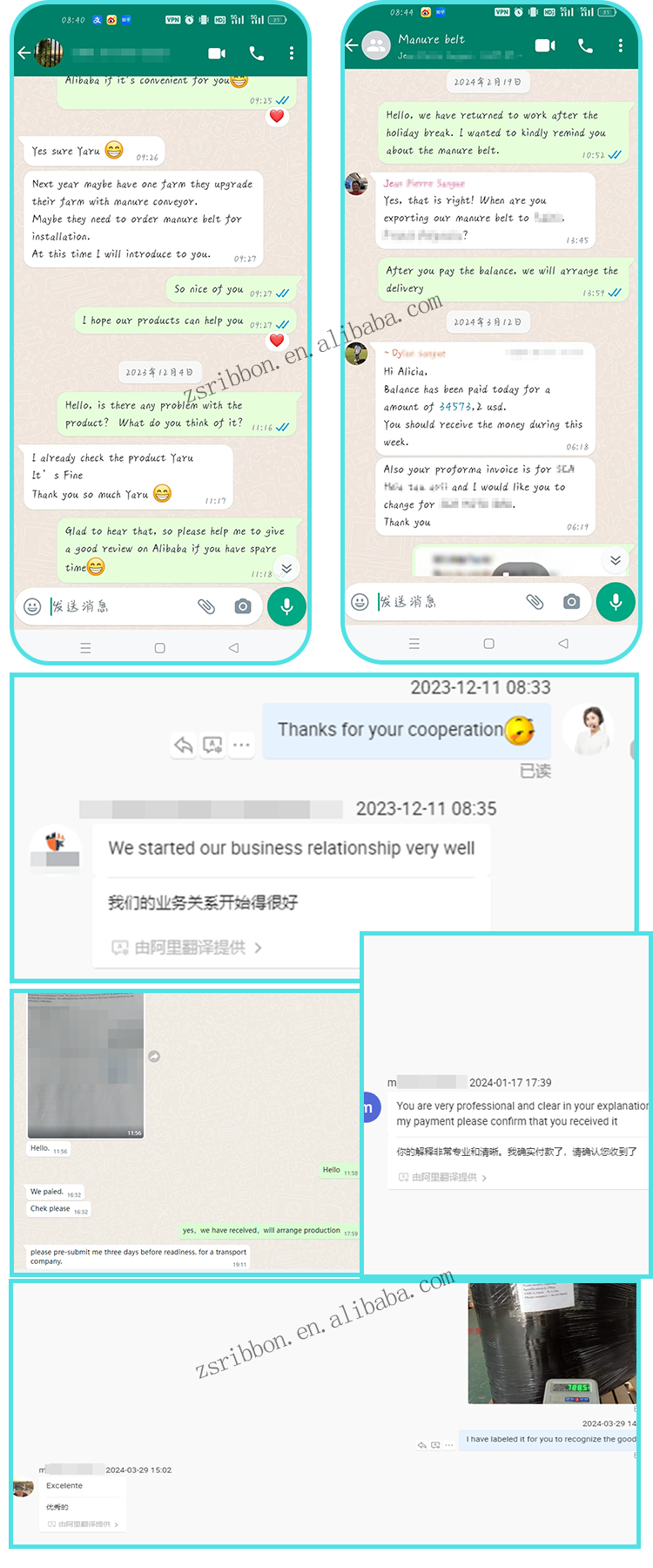 Customized Width Anti-Bacterial High Tenacity Polypropylene Egg Conveyor Belt for Poultry Farms