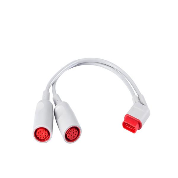 Cabo duplo do transdutor da pressão sanguínea de Siemens Drager, 16 cabo do transdutor do Pin IBP