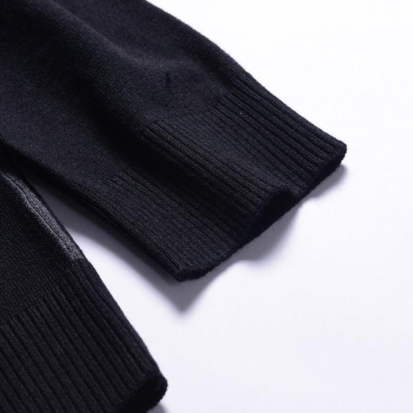 Black Mens Warm Winter Sweaters / Mens Crew Neck Pullover Slim Fit