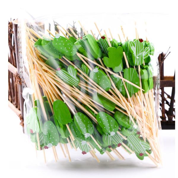 Varas de bambu descartáveis do OEM para o fruto/sushi/sanduíche