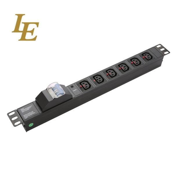 19インチ アルミ ブラック IECタイプ 6 方式 8 ストック C13 C14 電源配送ユニット 16Amp/32Amp コマンドプラグ付き IEC320 スマートソケット PDU