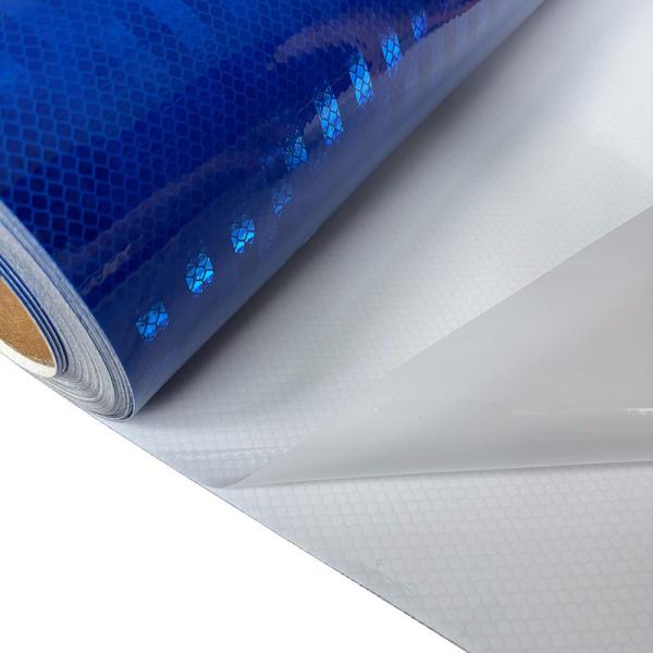Material de vinilo reflector prismático duradero para señalización