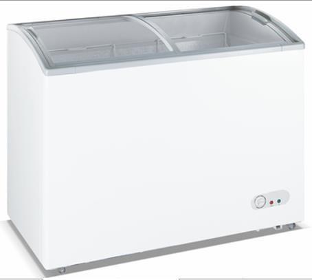 255L 4 Foot Chest Freezer , Two Doors Commercial Ice Cream Freezer