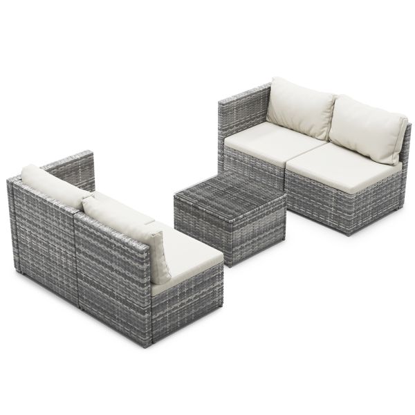 Furniture Wholesaler Outdoor Living Seating Sectional Poly Rattan Wicker Free Combination  Garden Sofa