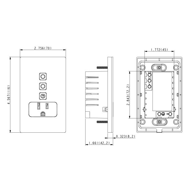 ETL/FCC Certified WiFi Smart Wall Socket with 10A Max Current and Durable ABS & PC Material