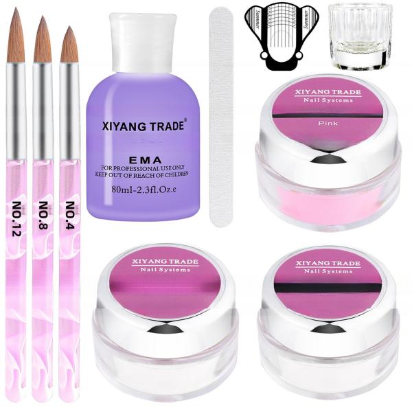 Professional Acrylic Nail Kit for Beginners With Nail Brush Monomer Acrylic Powder Set Nail Extension Form