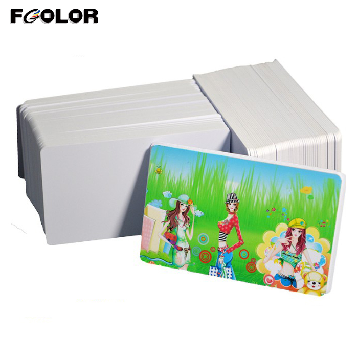 FCOLOR Wholesale Direct Price 230pcs White Customized PVC Inkjet Card for ID Card Printer