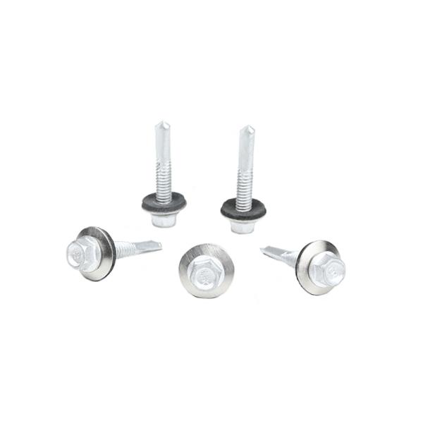 SS410 Stainless Steel Hex Head Self Drilling Screws Metal Tek