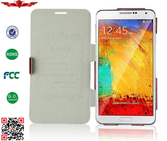 New Arrival High Quality Italian PU Glaze Leather Cover Case For Samsung Note3 With Stand