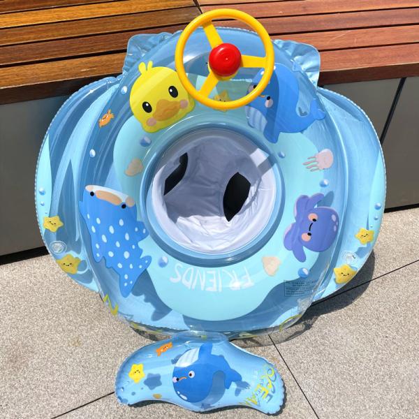 Unisex Inflatable Swim Rings Cute Whale Pattern Beach Party Toys with Floating Design