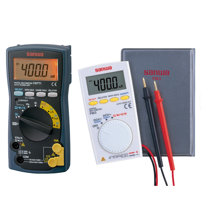 SANWA Digital Analog Multimeter Series | High Accuracy Class 0.5 | 600V AC/DC Voltage 10A Current | Low Battery Indicator | Made