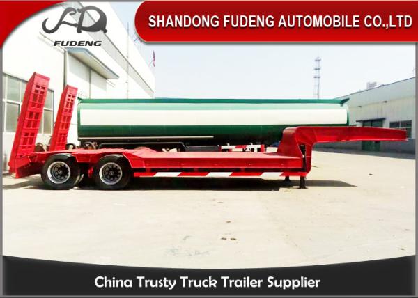2 axles lowboy low bed truck semi trailer 30 ton 40 ton with spring ladder