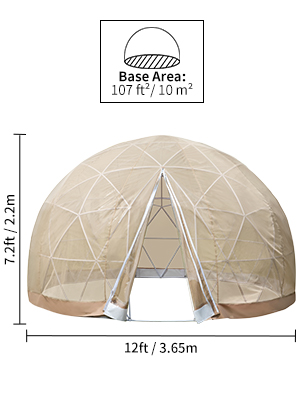 Luxury Large Glamping Tent Outdoor Geodesic Dome Tent Event Dome Outdoor With Shower Toilet, Canopy Gazebos Screen