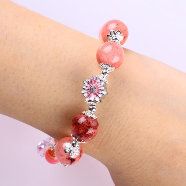 12 mm Afganistán Jade Cuarzo Corazón tallado Cristal Cadena de círculo pulsera de cuentas