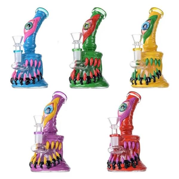 Halloween Skull 7 Glass Water Pipes Ice Catcher Hookah Bubbler