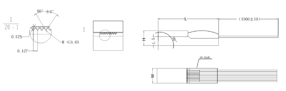 Multi Channel PM Fiber Array V Groove For PM Collimator Photonic Waveguide And Laser