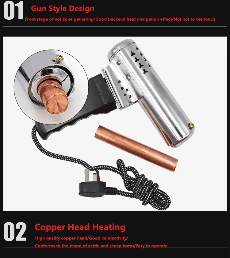 Electric Dehorner with Rapid Heating High-Purity Copper Heating Head and Ergonomic Anti-slip Handle for Livestock Horn Removal