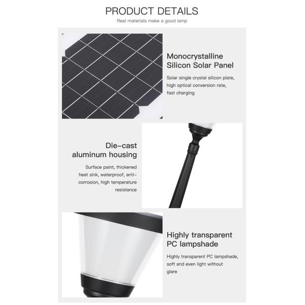 Конус Mono открытого сада панели солнечных батарей солнечный светлый интегрированный для подъездной дороги дорожки